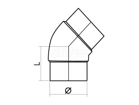 ОТВОД ЛИТОЙ 45° PE100 PN10 D125 ОТВОД ЛИТОЙ 45° PE100 PN10 D125